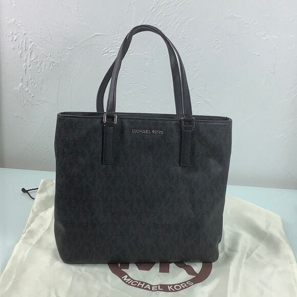 Michael Kors Morgan coated signature print Travel Tote zippered purse & dust bag - Picture 14 of 16